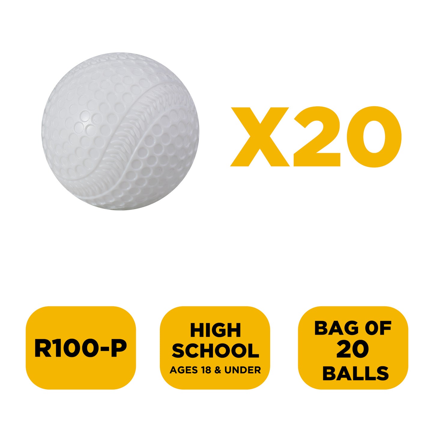 20-Pack 9-Inch Sting-Free Training Baseballs for 380BH 388BH
