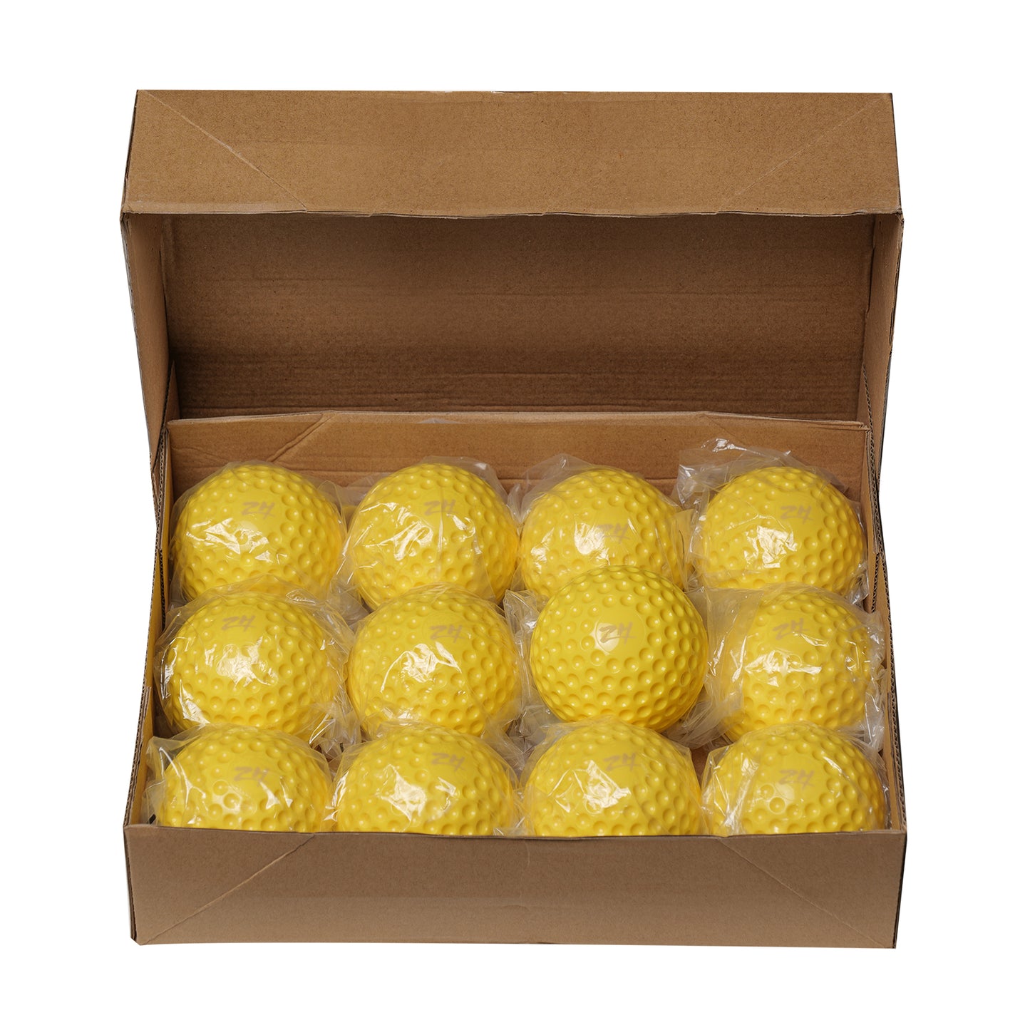 12-Pack 9-Inch Sting-Free Dimpled Training Baseballs For 898BH 636BH 777BH 747BH 698BH 6901BHA - Yellow
