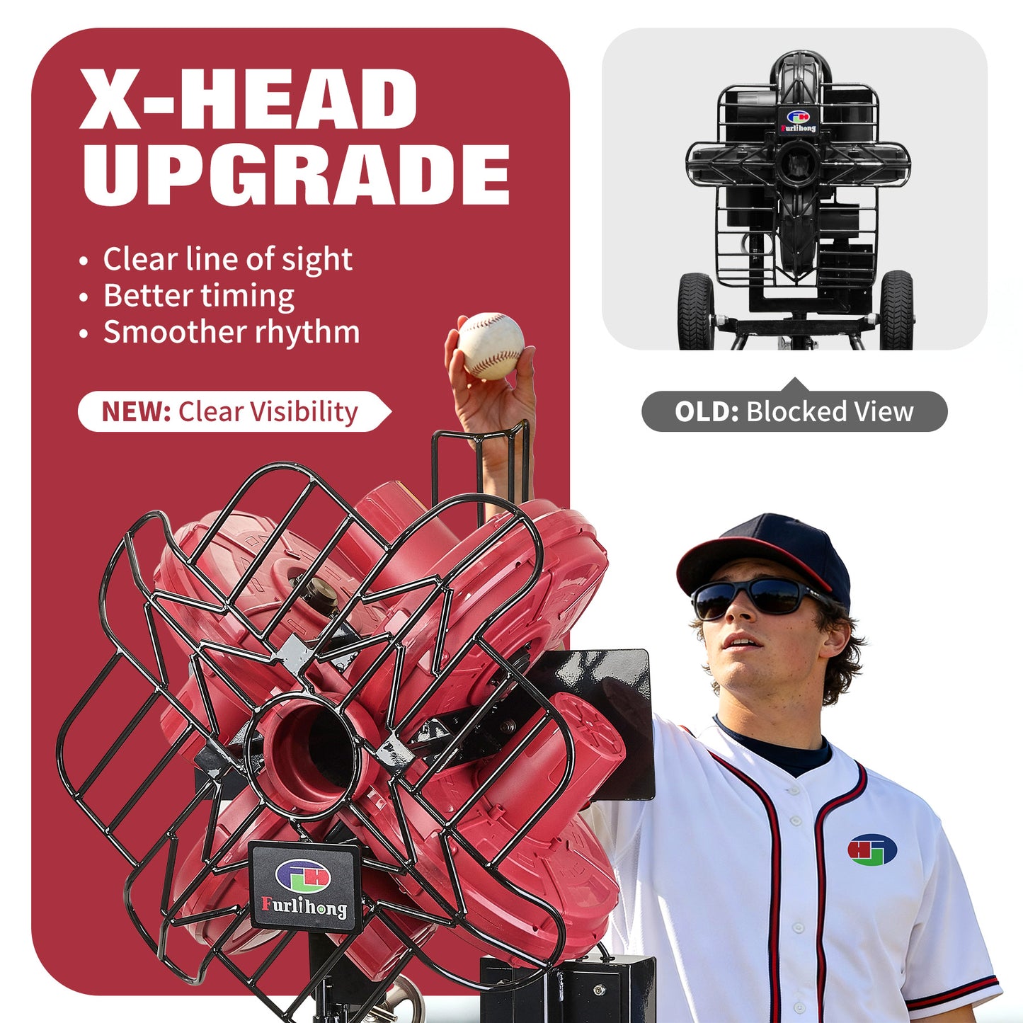 767BH 4-Wheel Baseball Pitching Machine for Professionals