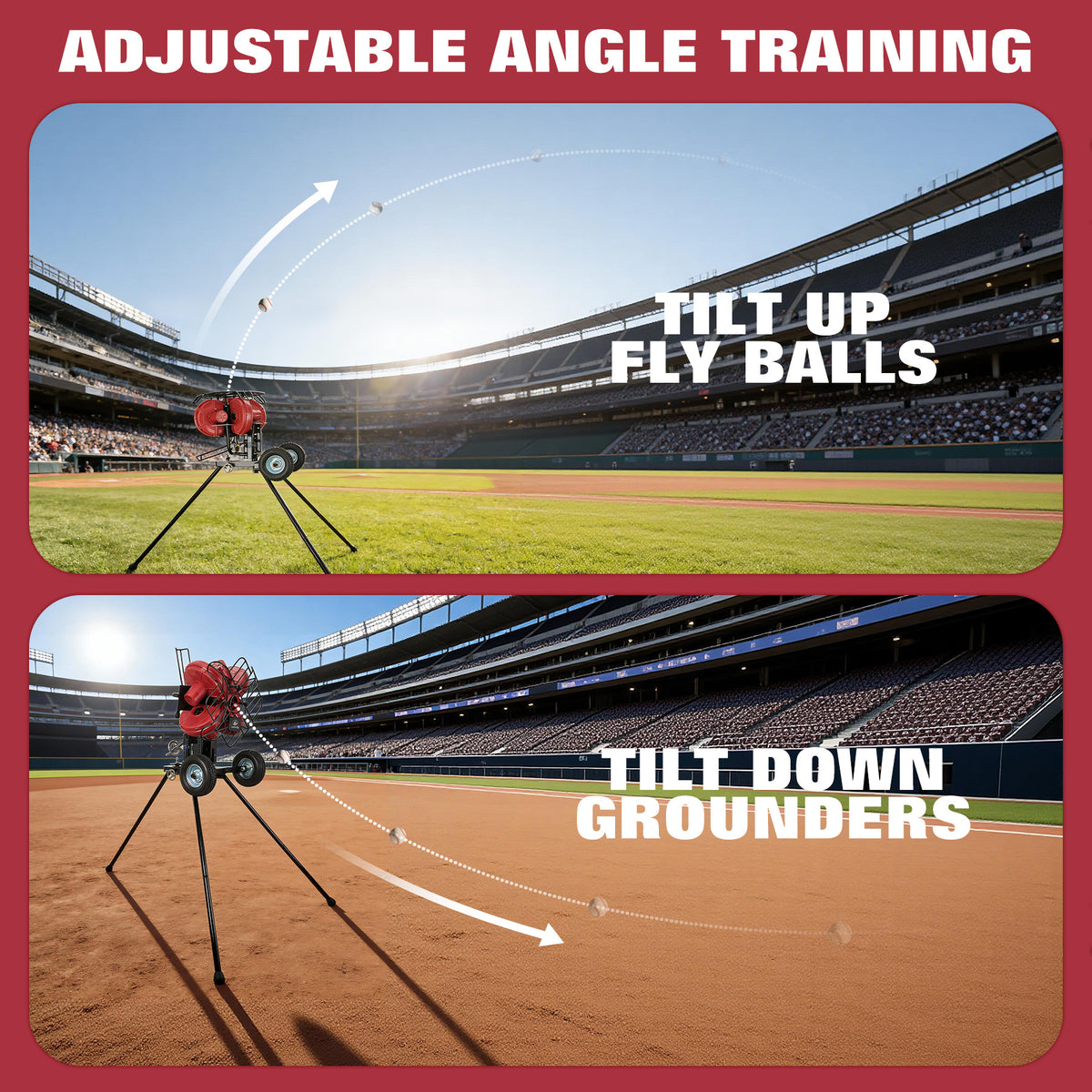 Furlihong 767BH 4-Wheel Baseball Pitching Machine