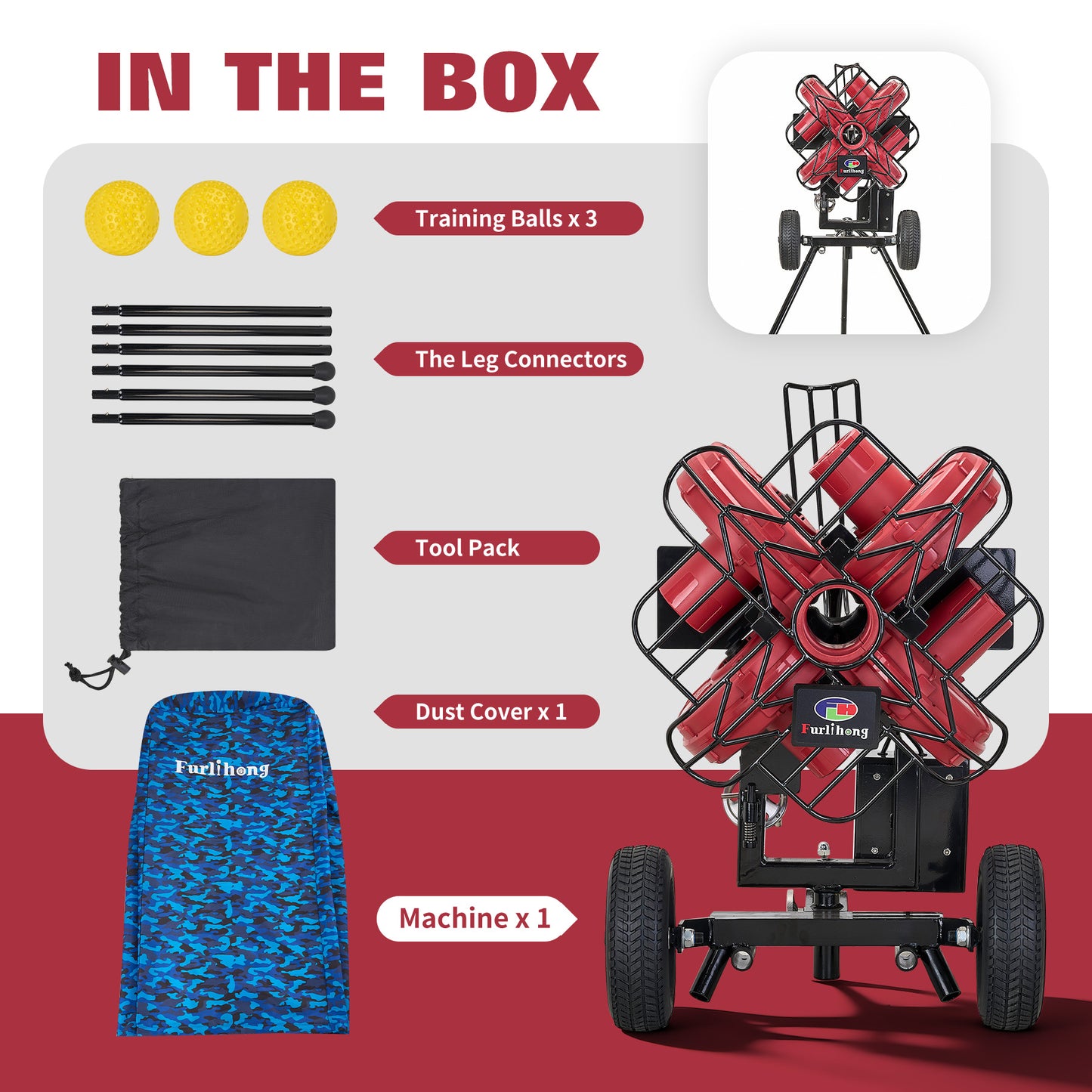 767BH 4-Wheel Baseball Pitching Machine for Professionals