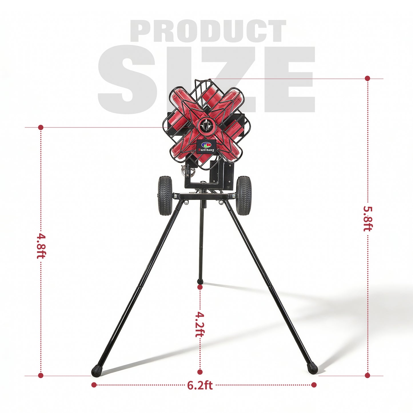 767BH 4-Wheel Baseball Pitching Machine for Professionals