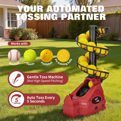 698TPCBH 4-in-1 Toss Machine for Baseball Tennis Pickleball and Cricket