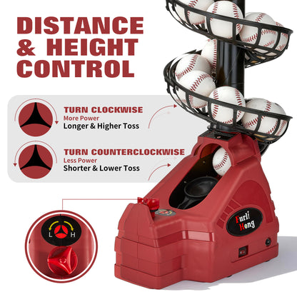 698TPCBH 4-in-1 Toss Machine for Baseball Tennis Pickleball and Cricket
