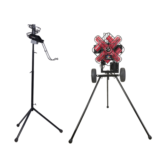 767BH 4 Wheel Baseball Pitching Machine and 777BH-B Automatic Baseball Machine Feeder