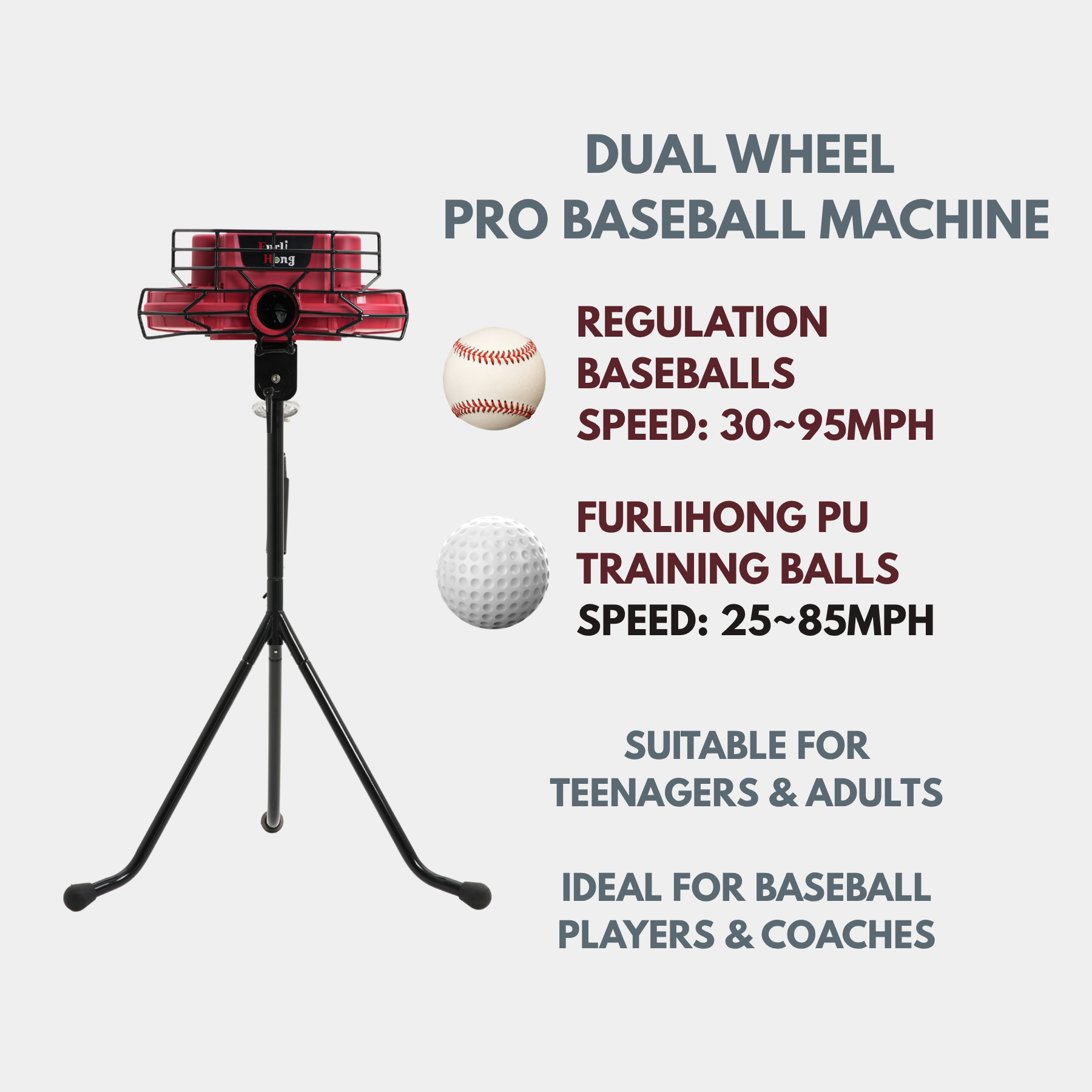 737BH Dual-Wheel Baseball Pitching Machine