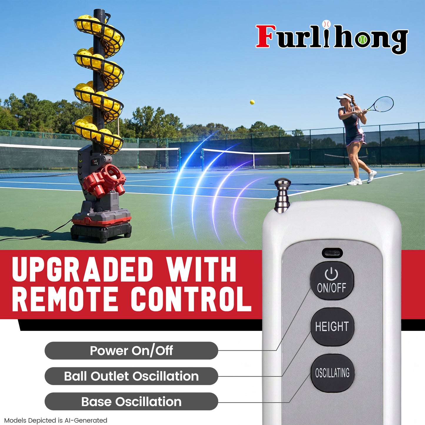 3816PBH Pickleball Machine with Remote Control for All Skill Levels
