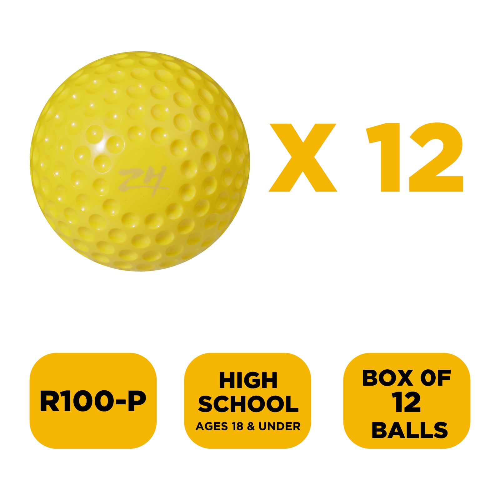 12-Pack 12-Inch Sting-Free Dimpled Training Softballs Only For 6902BHA
