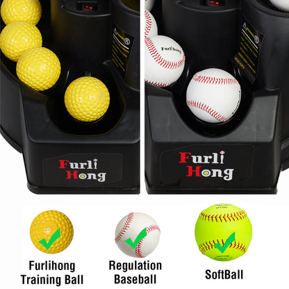 Furlihong 6902BHA Rechargeable Baseball/Softball Toss Machine