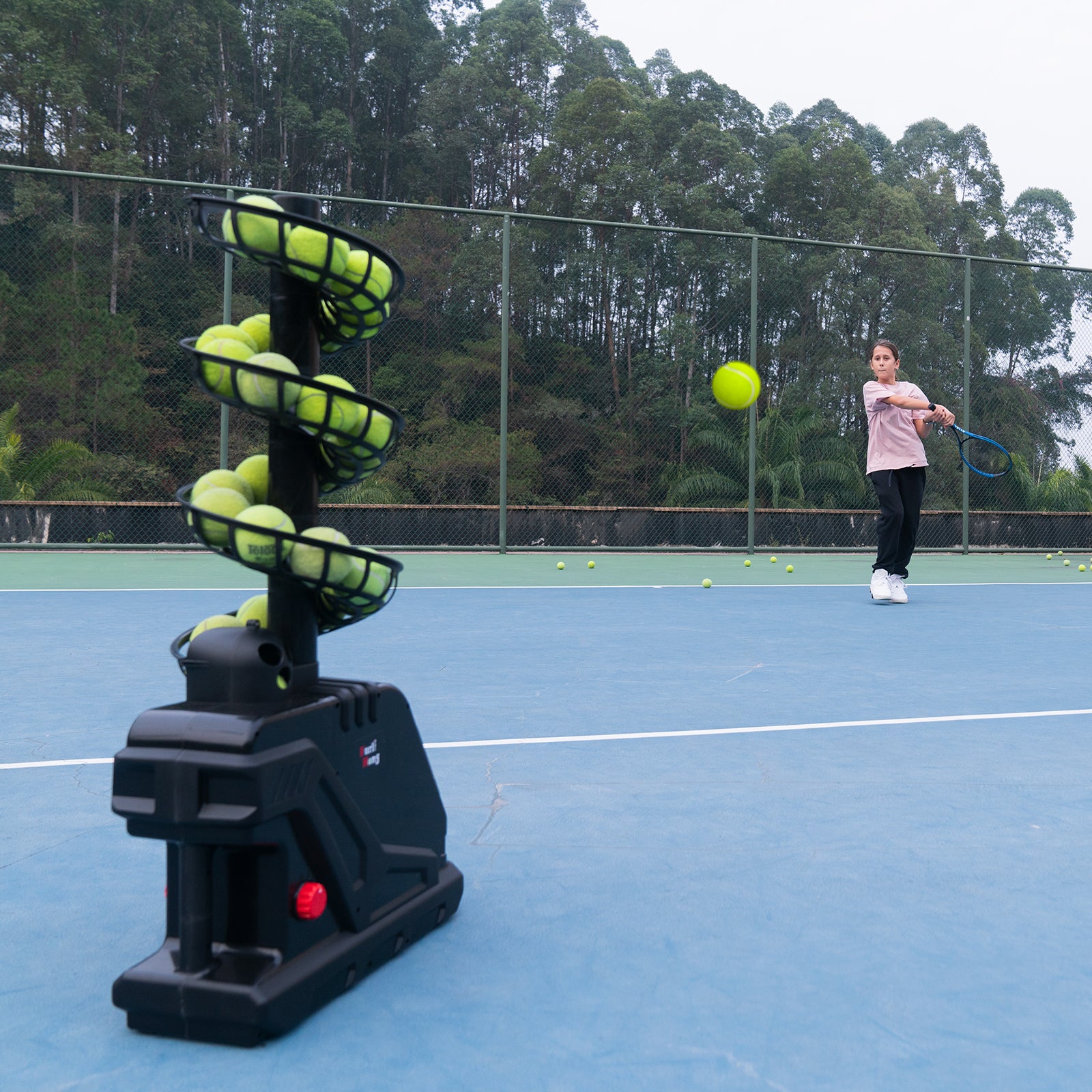 Kids playing tennis