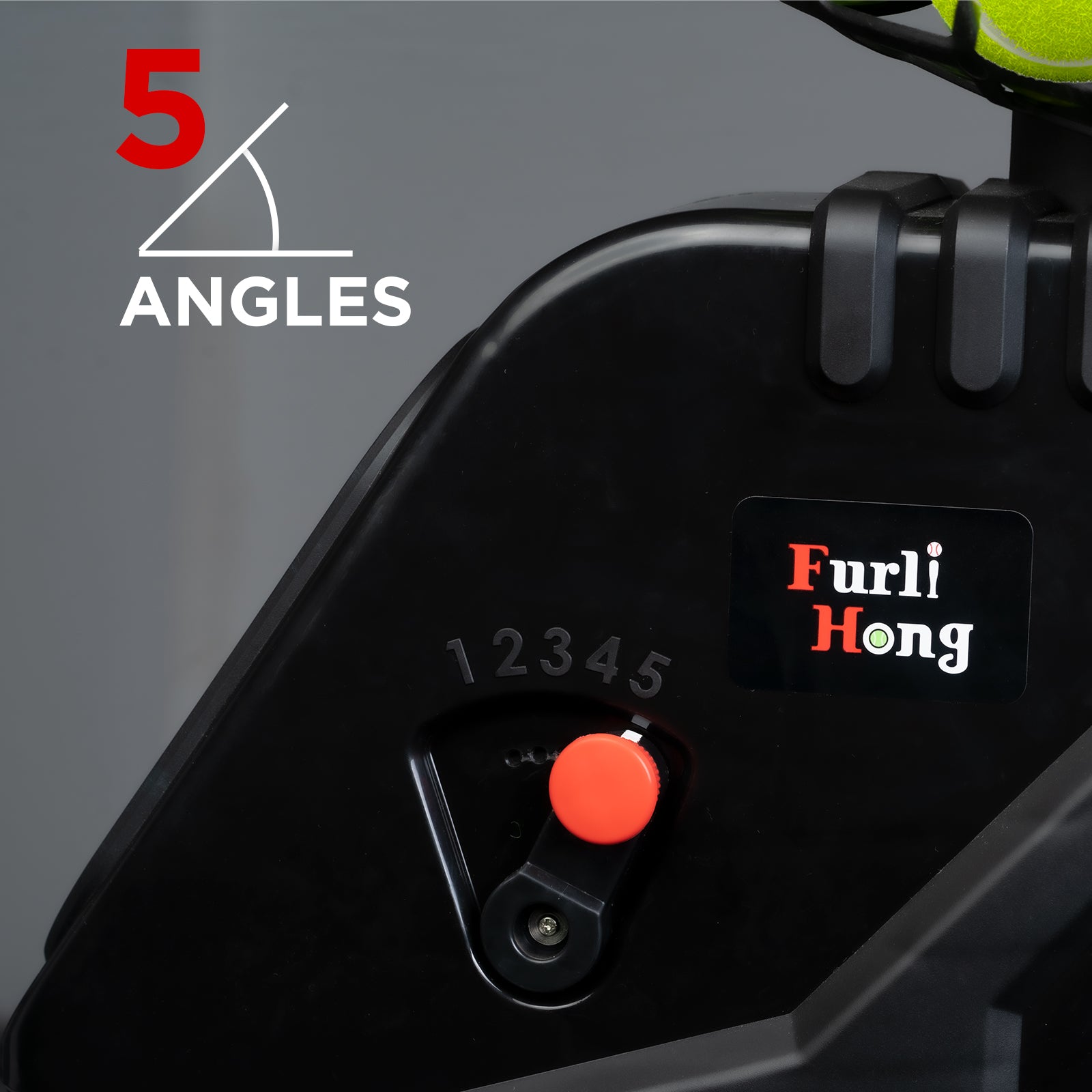 Tennis machine, five angles adjustment