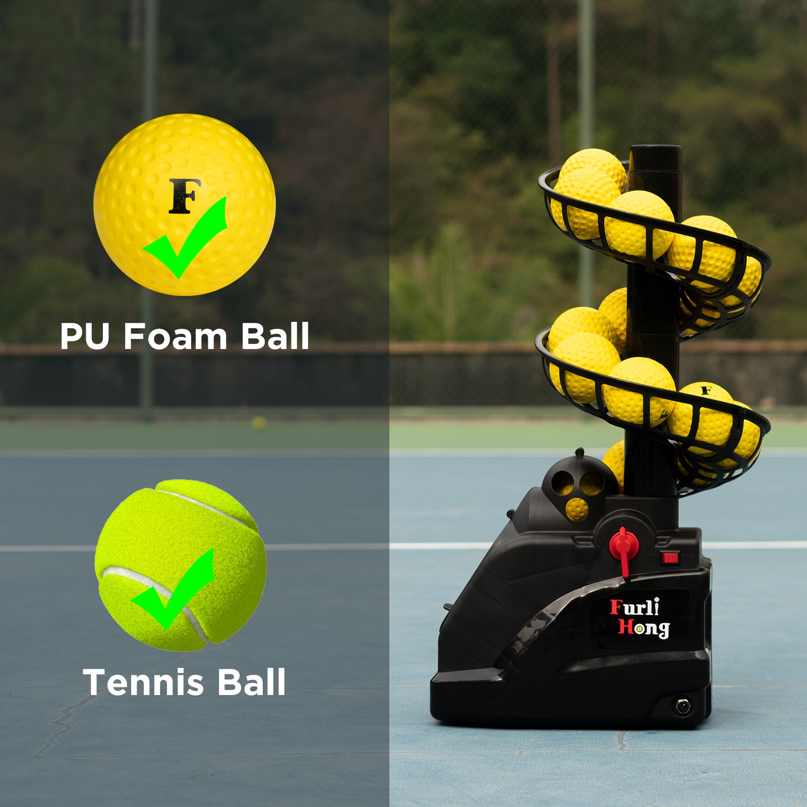 6802BH 2 in 1 Baseball & Tennis Ball Launcher Machine for Kids