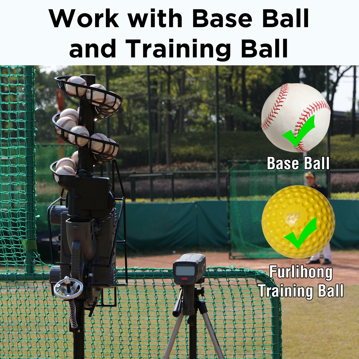 Furlihong 636BH Upgraded Dual-Wheel Baseball Pitching Machine