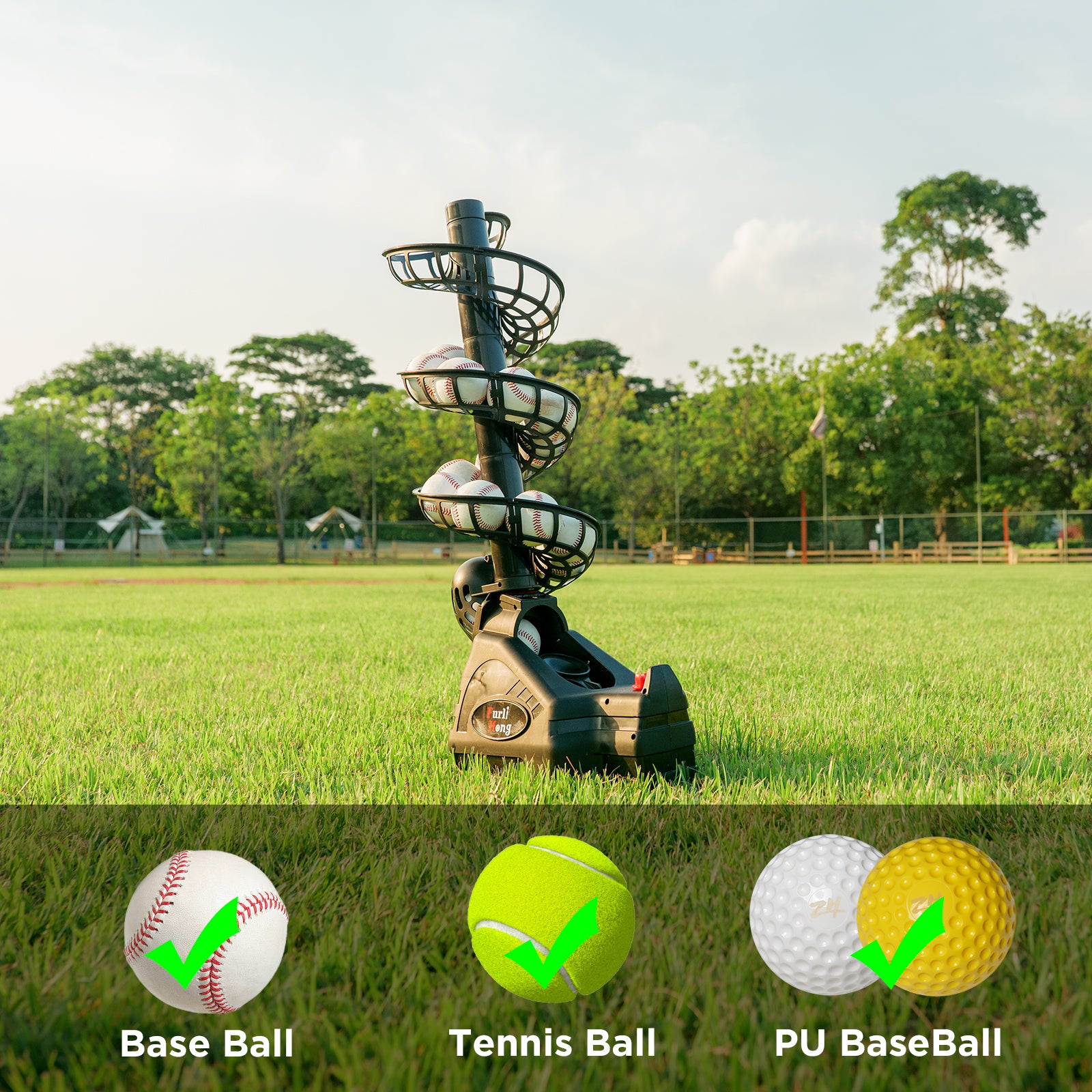 698BH Baseball & Tennis Toss Machine for Kids and Beginner