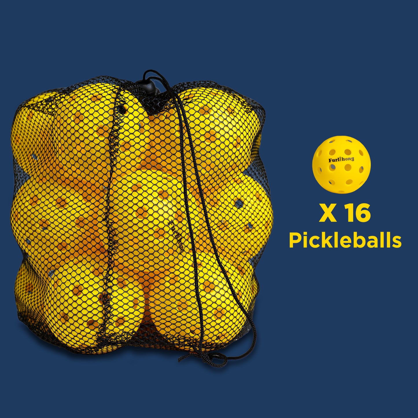 Furlihong 16 Pcs Standard Pickleballs - 74 mm/2.9 inch