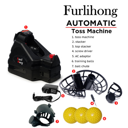Furlihong 698BH Baseball & Tennis Toss Machine for Kids and Beginner