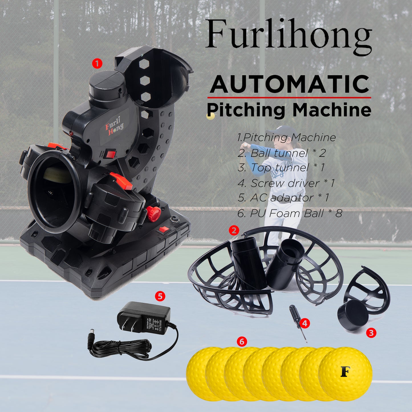 Furlihong 3801BH Electronic Baseball Pitching Machine