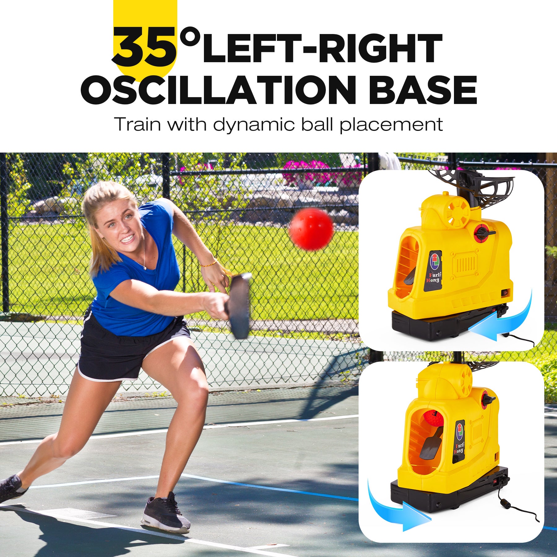 681TPCBH 4-in-1 Pitching Machine for Baseball Pickleball Tennis Cricket