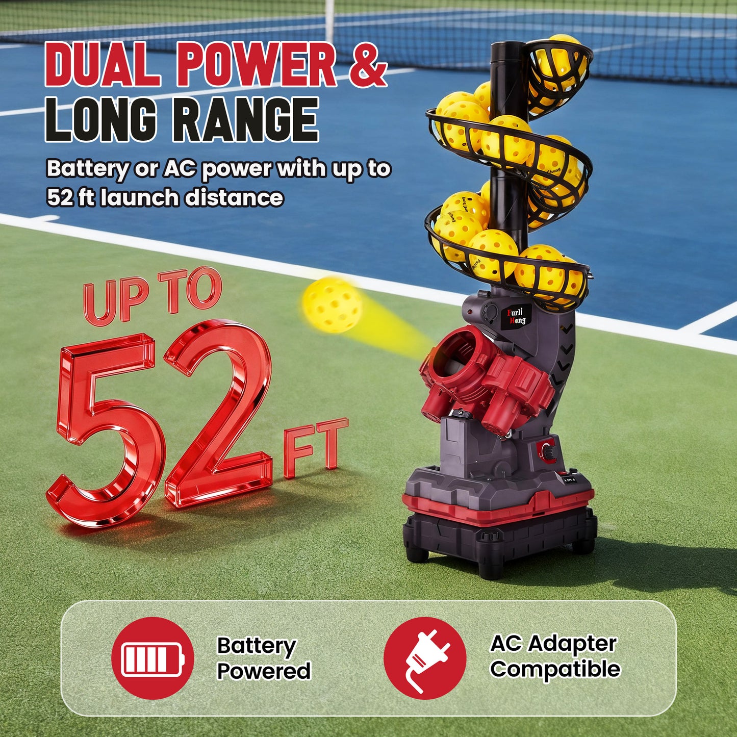 3816PBH Pickleball Machine with Remote Control for All Skill Levels