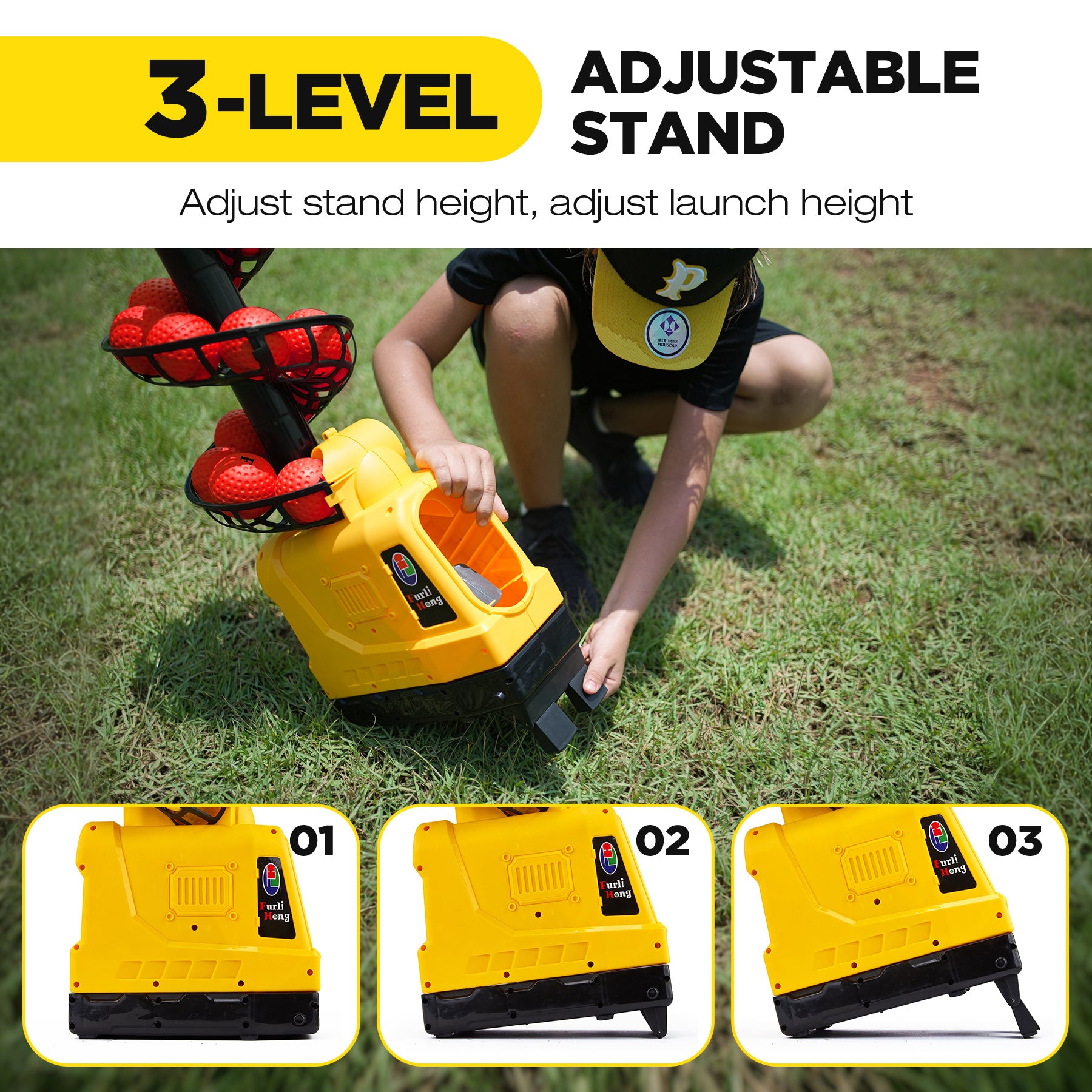 681TPCBH 4-in-1 Pitching Machine for Baseball Pickleball Tennis Cricket