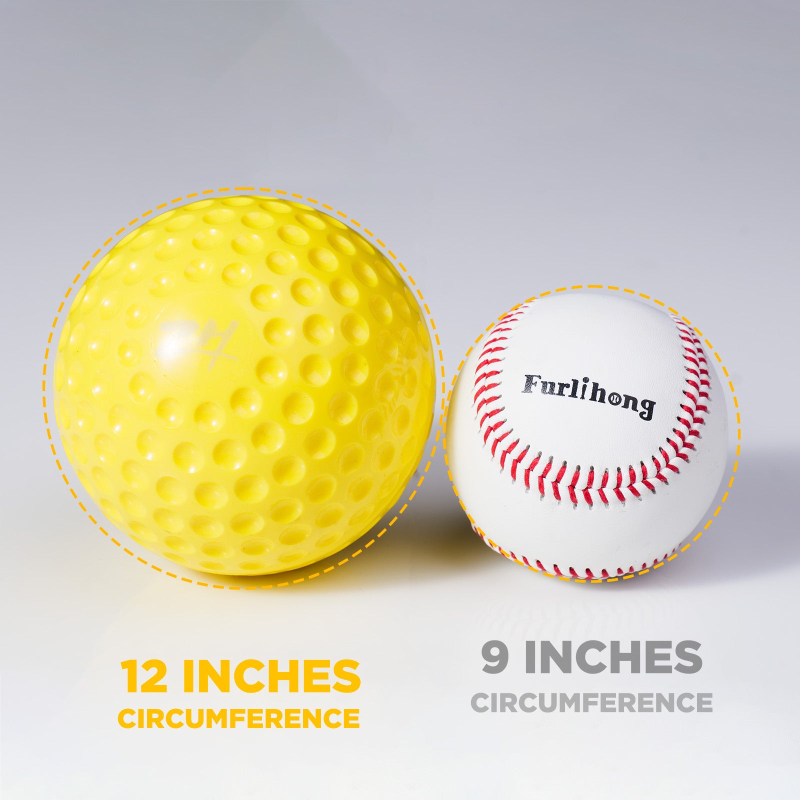 12-Pack 12-Inch Sting-Free Dimpled Training Softballs Only For 6902BHA