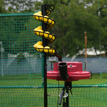 737BH Baseball Pitching Machine and 777BH-B Automatic Baseball Machine Feeder